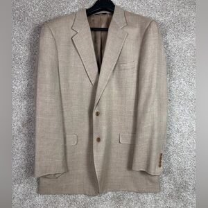 Brooks Brothers Men’s Beige Silk/Linen Sport Coat Blazer Size 46L